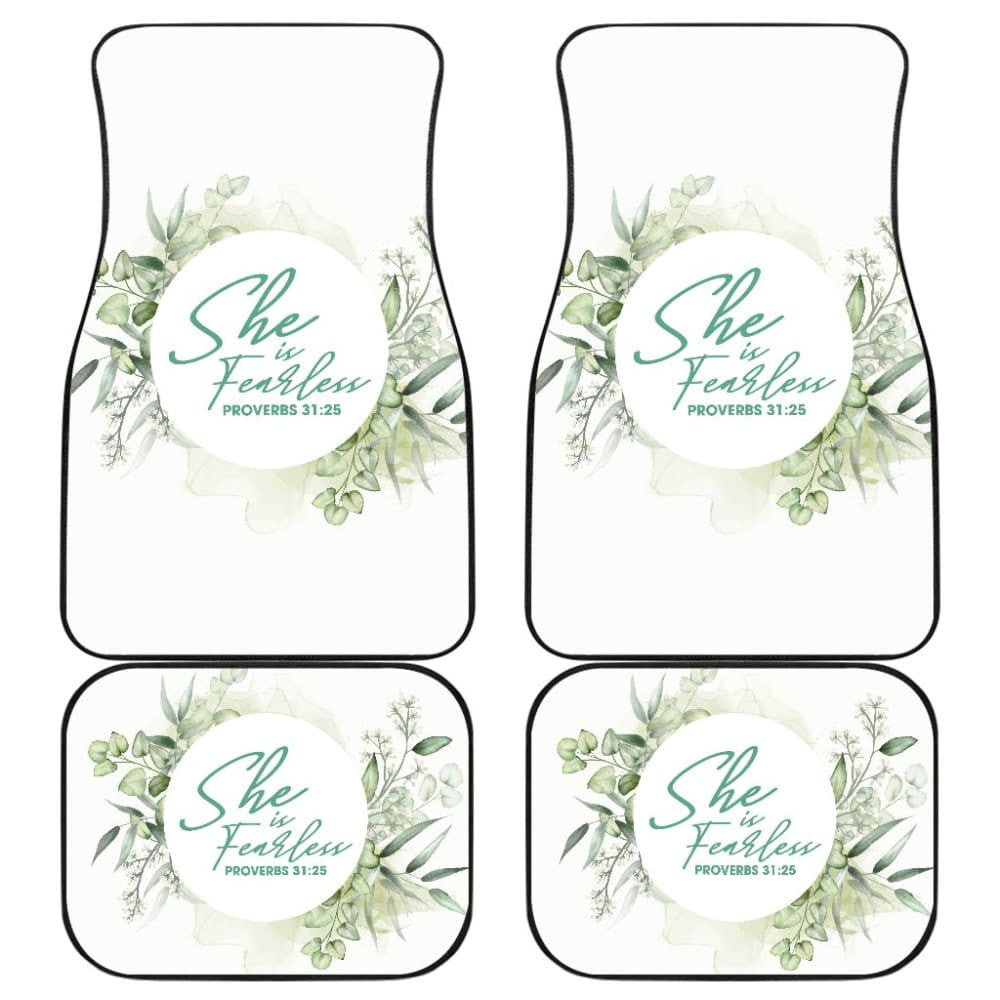 Proverbs: She Is Fearless Woman And Flower Lovers Car Floor Mats