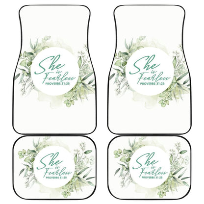 Proverbs: She Is Fearless Woman And Flower Lovers Car Floor Mats