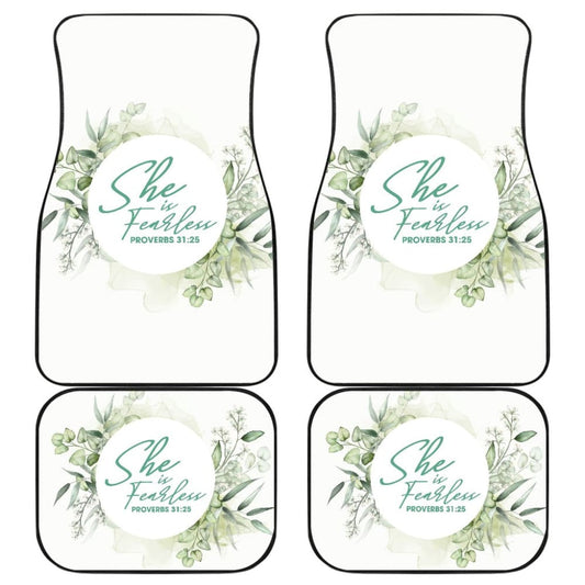 Proverbs: She Is Fearless Woman And Flower Lovers Car Floor Mats