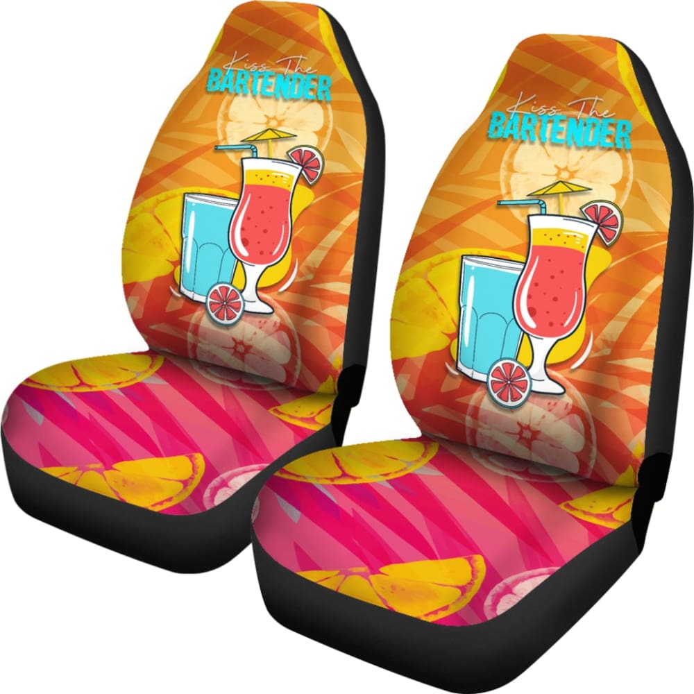 Colorful Kiss The Bartender Car Seat Covers