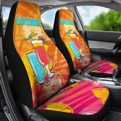 Colorful Kiss The Bartender Car Seat Covers