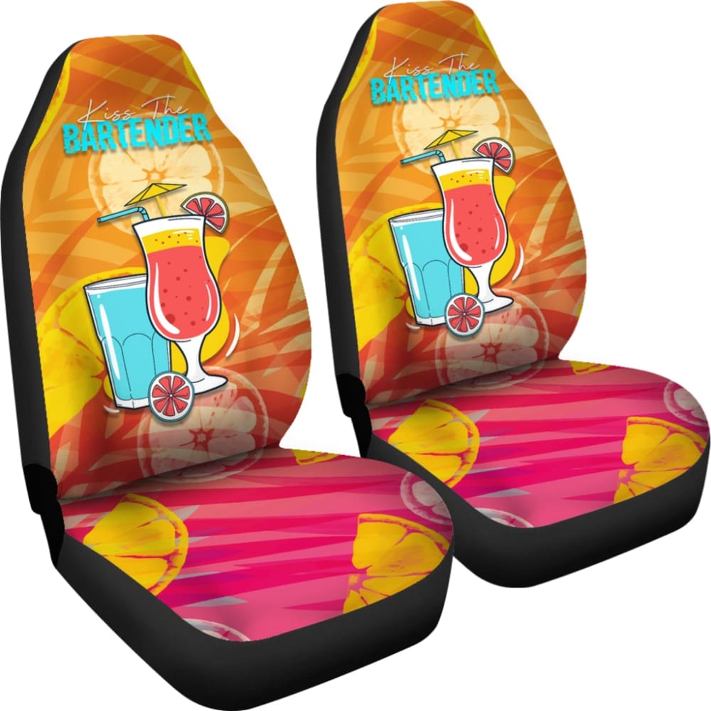 Colorful Kiss The Bartender Car Seat Covers
