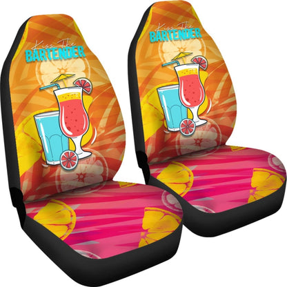 Colorful Kiss The Bartender Car Seat Covers