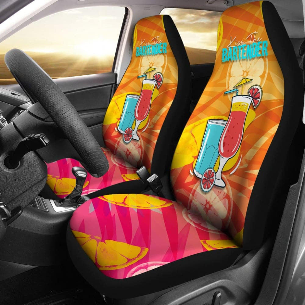Colorful Kiss The Bartender Car Seat Covers