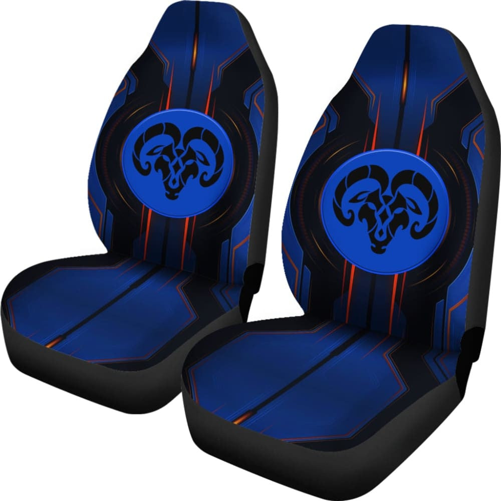 Amazing Black And Blue Dodge Ram Car Seat Covers Custom