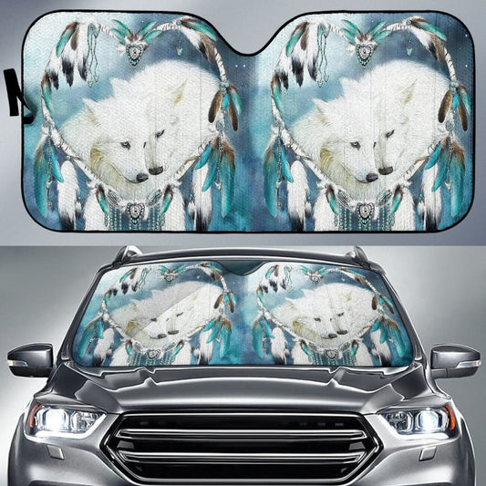 Amazing And Lovely Wolf Dreamcatcher Car Auto Sun Shades