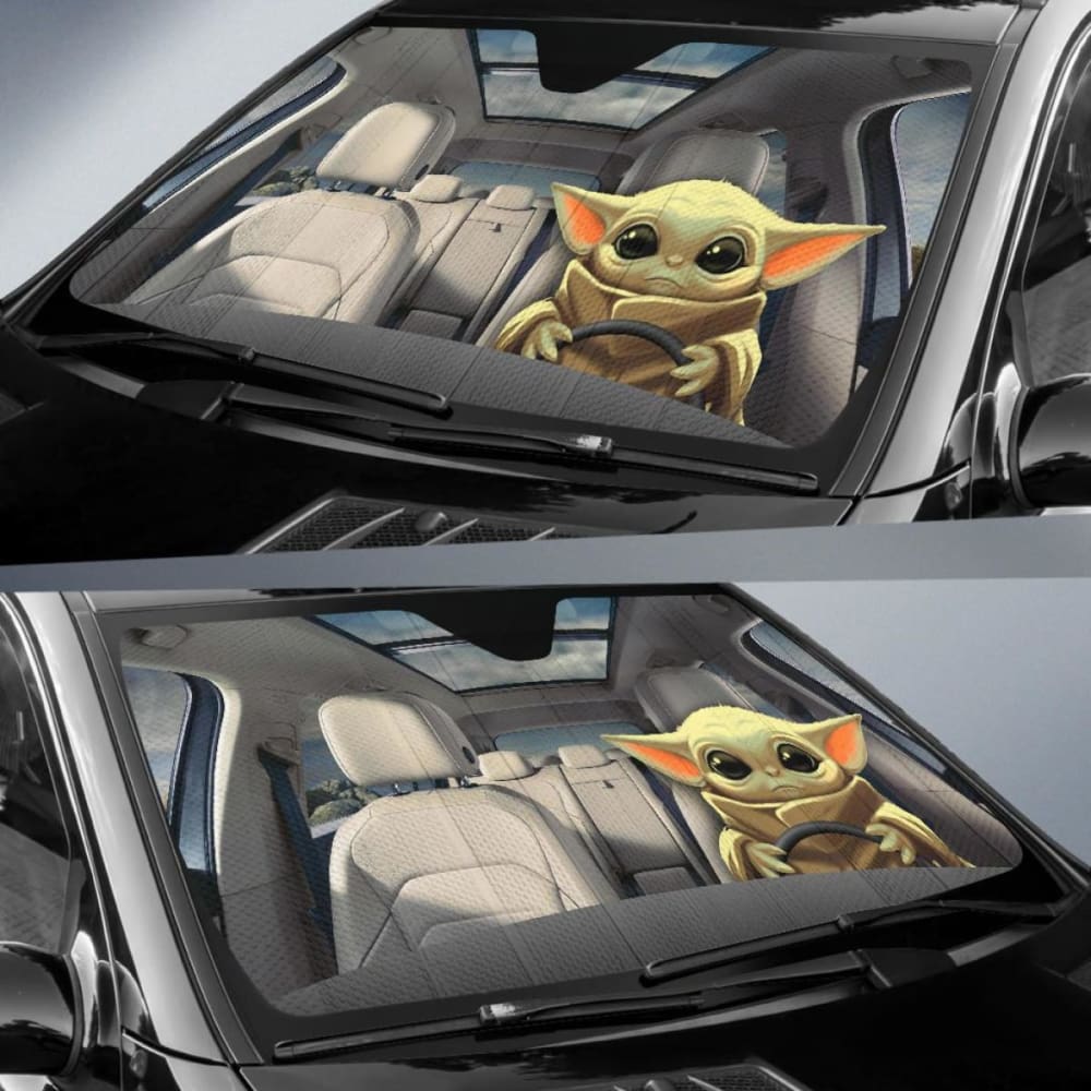 Baby Yoda Car Auto Sun Shade Star Wars Windshield Fan Gift