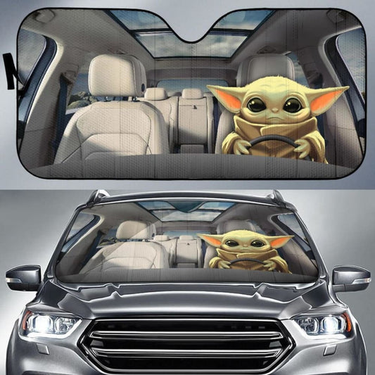 Baby Yoda Car Auto Sun Shade Star Wars Windshield Fan Gift