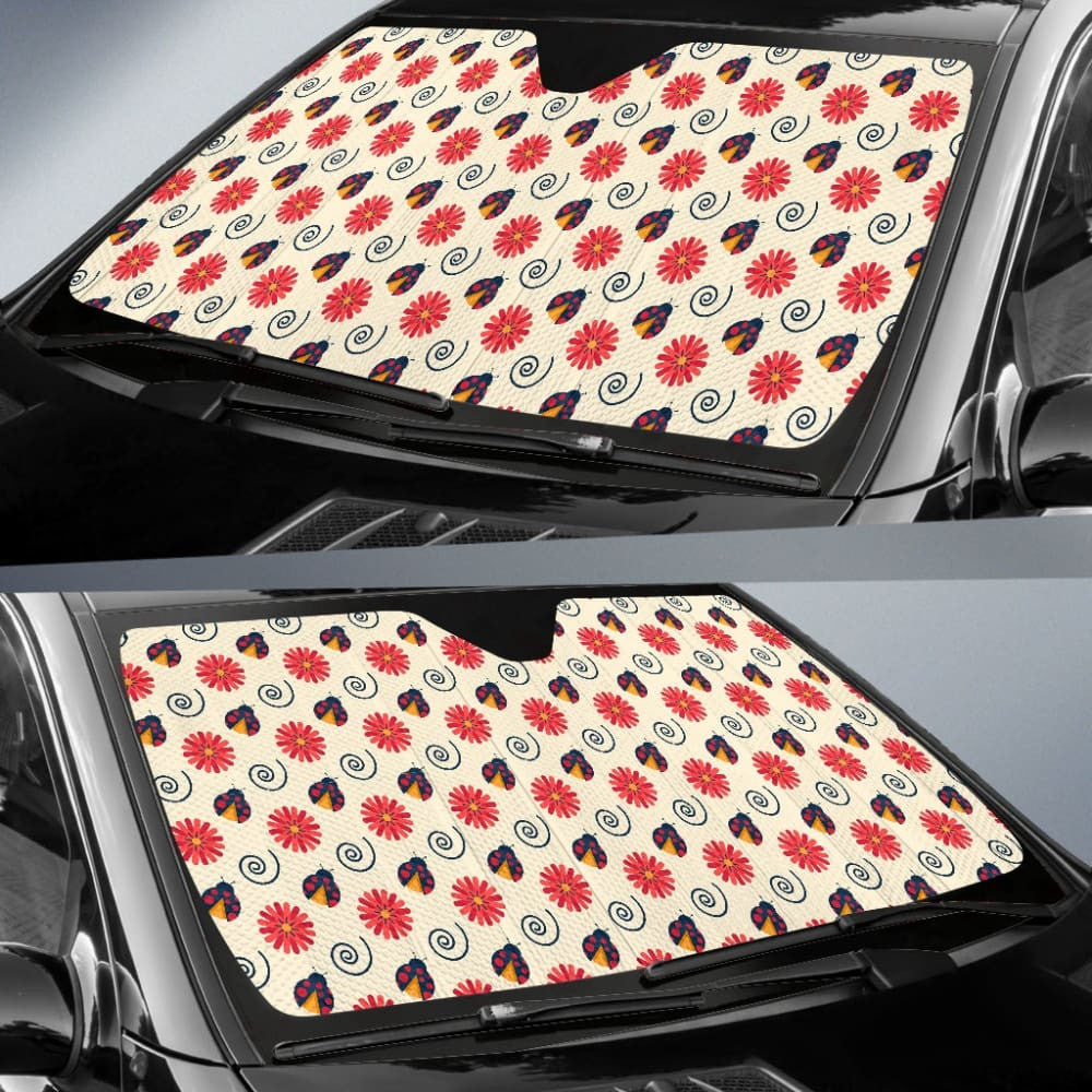 Pink Red Ladybug Custom Car Decoration Car Auto Sun Shade