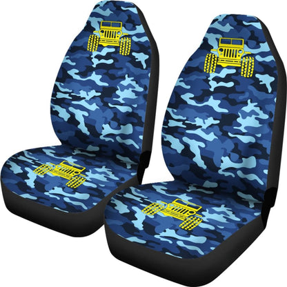 Steel Blue Camouflage Color Pale Blue Jeep Car Seats Covers