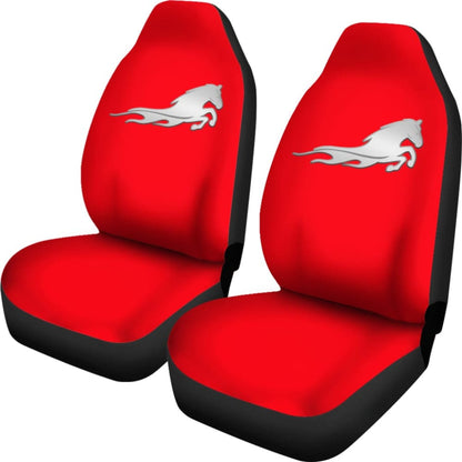 Red Mustang Horse Silhouette Car Seat Covers Custom