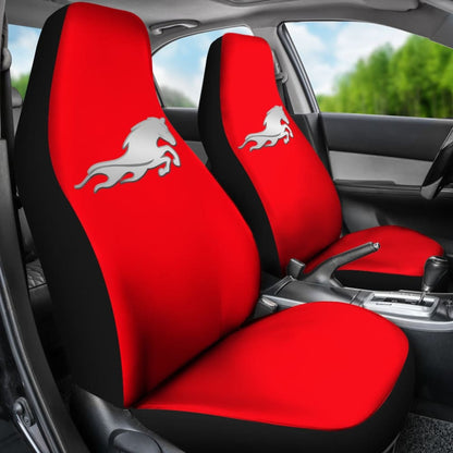 Red Mustang Horse Silhouette Car Seat Covers Custom