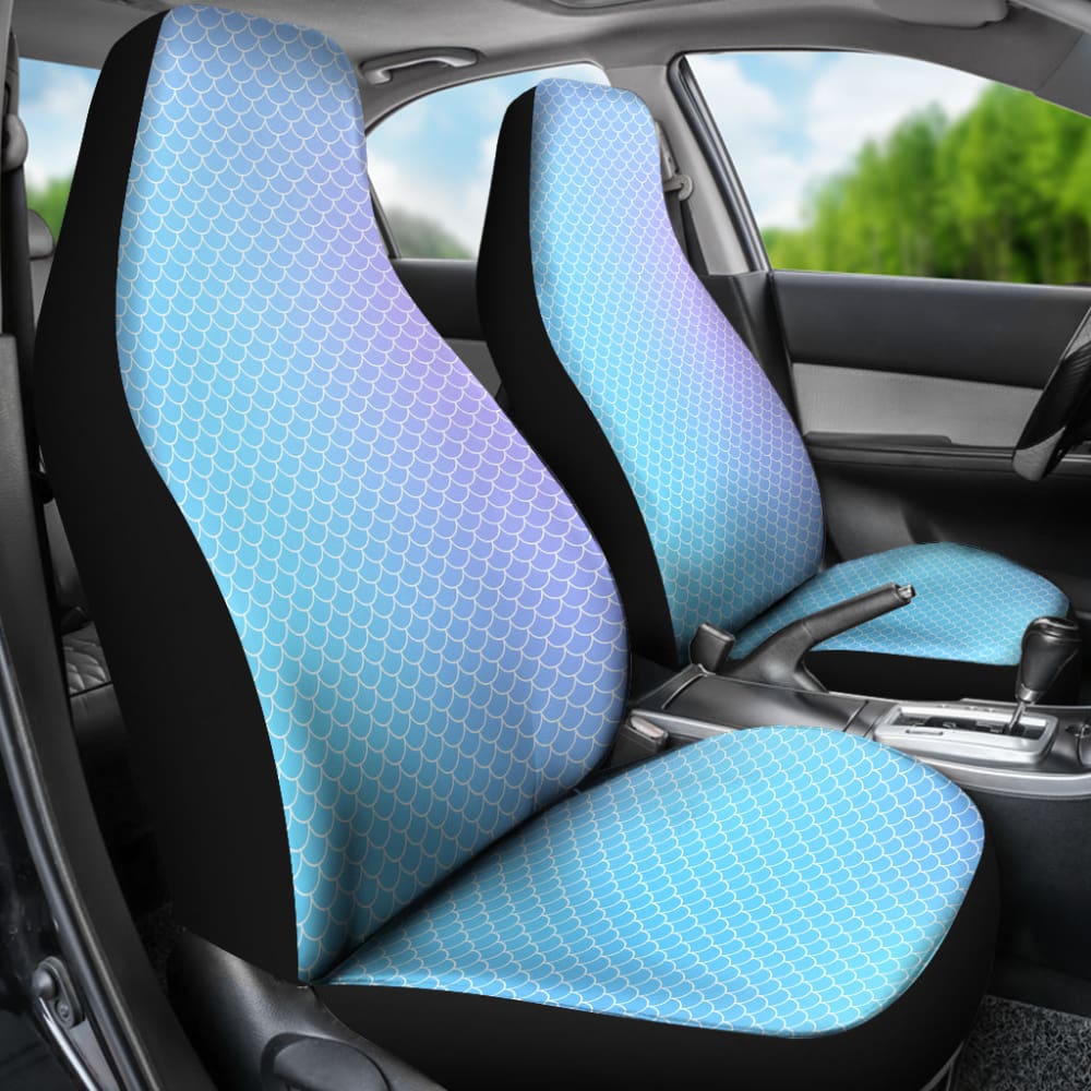 Blue Purple Mermaid Scales Car Seat Covers