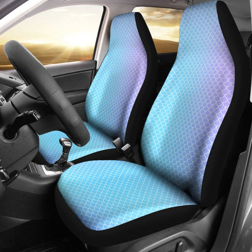 Blue Purple Mermaid Scales Car Seat Covers