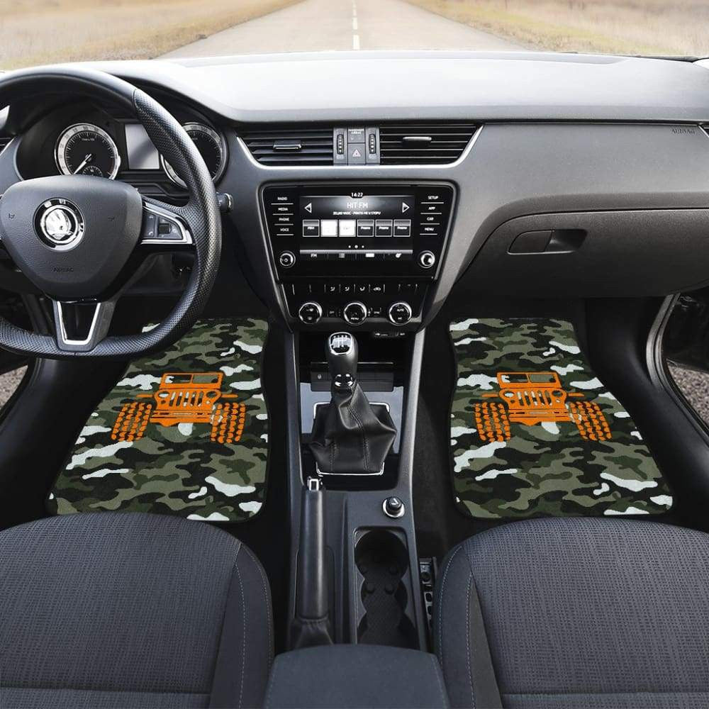 Forest Green Army Camouflage Color Pale Green Jeep Car Floor Mats