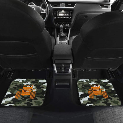 Forest Green Army Camouflage Color Pale Green Jeep Car Floor Mats