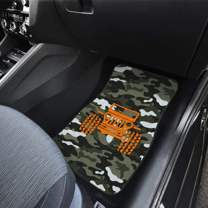 Forest Green Army Camouflage Color Pale Green Jeep Car Floor Mats