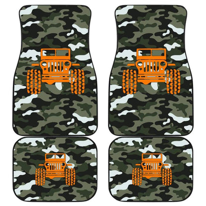 Forest Green Army Camouflage Color Pale Green Jeep Car Floor Mats