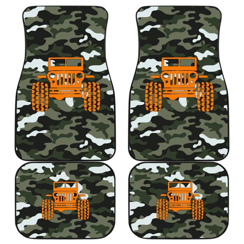 Forest Green Army Camouflage Color Pale Green Jeep Car Floor Mats