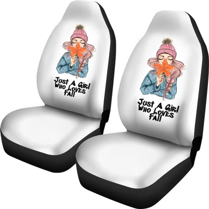 Just A Girl Who Loves Fall Custom Car Accessories Car Seat Covers