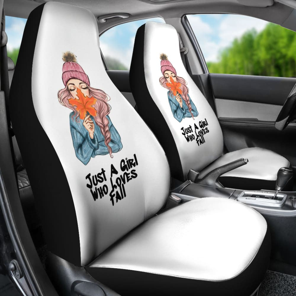 Just A Girl Who Loves Fall Custom Car Accessories Car Seat Covers