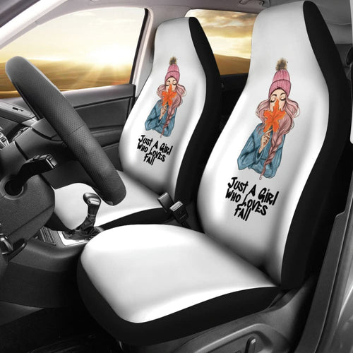 Just A Girl Who Loves Fall Custom Car Accessories Car Seat Covers