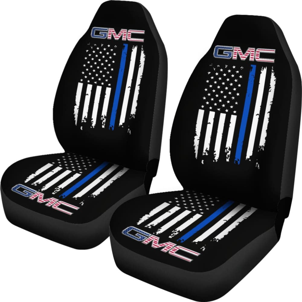 Thin Blue Line American Flag Mix GMC Car Seat Covers