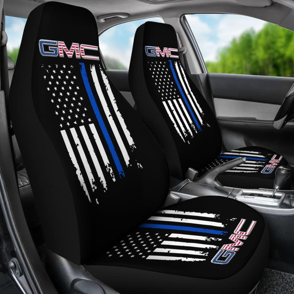 Thin Blue Line American Flag Mix GMC Car Seat Covers
