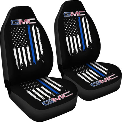 Thin Blue Line American Flag Mix GMC Car Seat Covers
