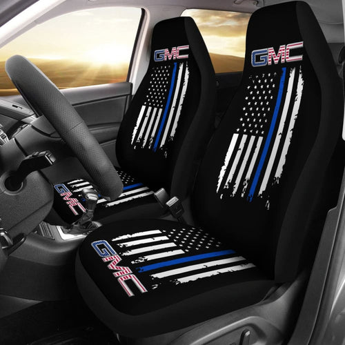 Thin Blue Line American Flag Mix GMC Car Seat Covers