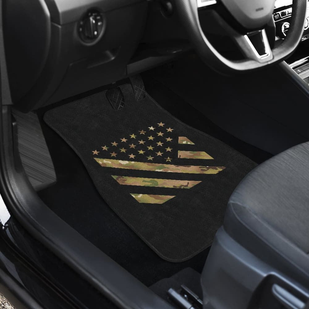 Amazing Green American Flag Stars And Stripes Car Floor Mats