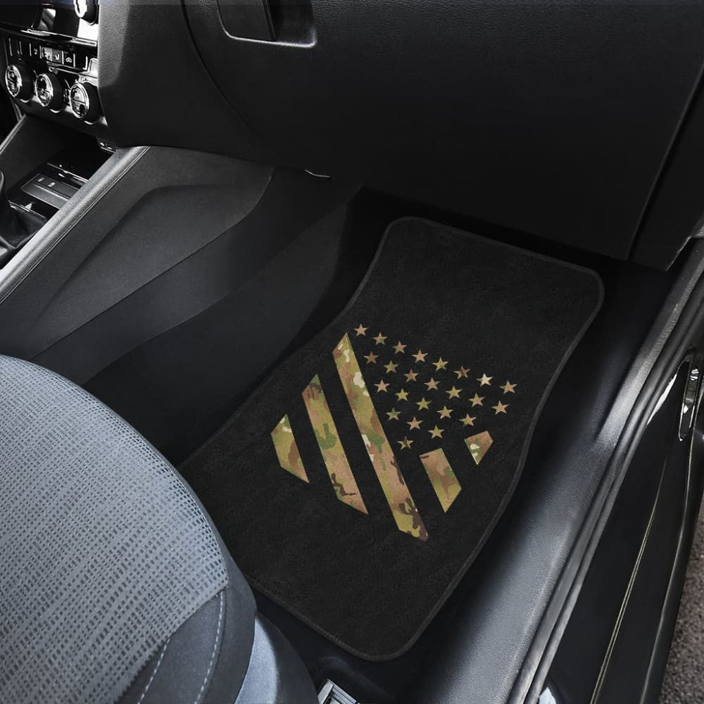 Amazing Green American Flag Stars And Stripes Car Floor Mats