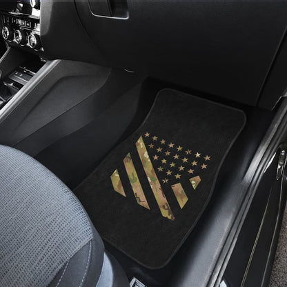 Amazing Green American Flag Stars And Stripes Car Floor Mats