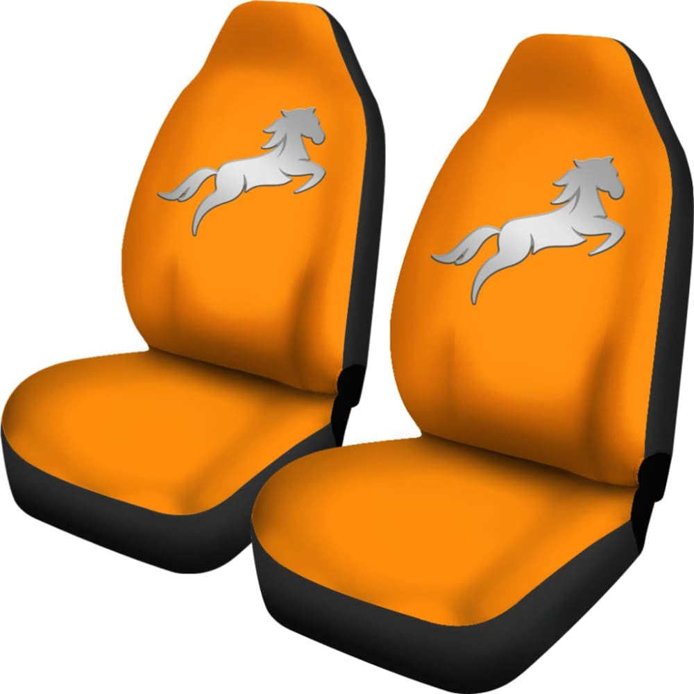 Orange Mustang Horse Silhouette Car Seat Covers Custom