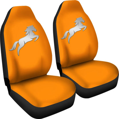 Orange Mustang Horse Silhouette Car Seat Covers Custom
