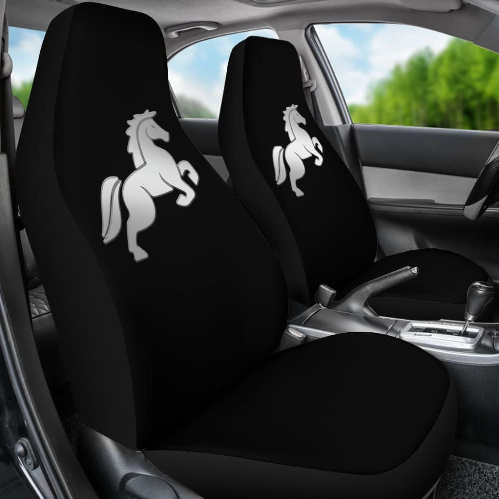 Black Mustang Horse Silhouette Car Seat Covers Custom