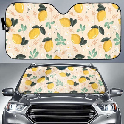 Lemon Flower Leave Pattern Car Auto Sun Shades