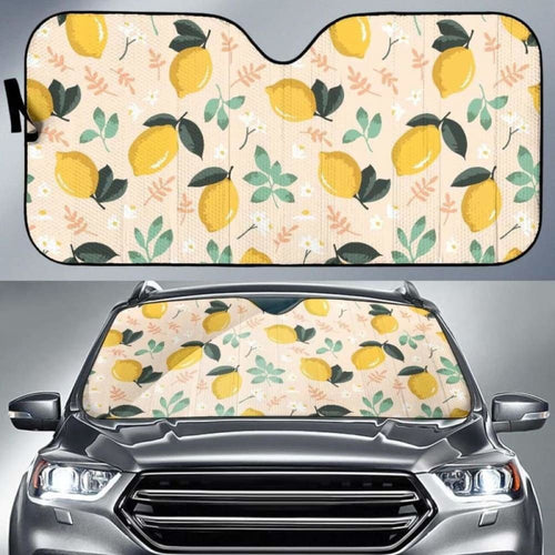 Lemon Flower Leave Pattern Car Auto Sun Shades