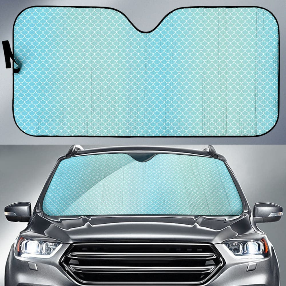 Blue Mermaid Scales Fish Scales Underwater Car Auto Sun Shades