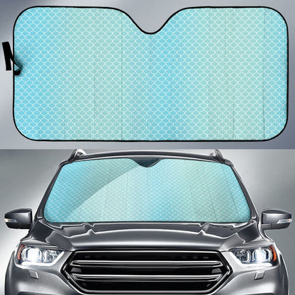 Blue Mermaid Scales Fish Scales Underwater Car Auto Sun Shades
