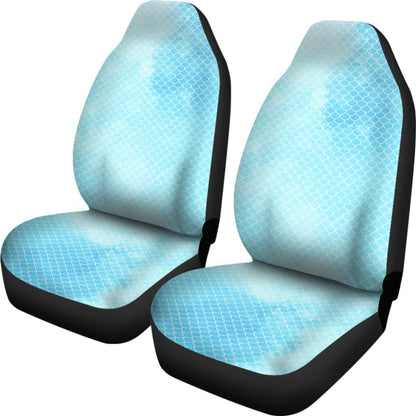 Fairytale Blue Mermaid Scales Fish Skin Car Seat Covers