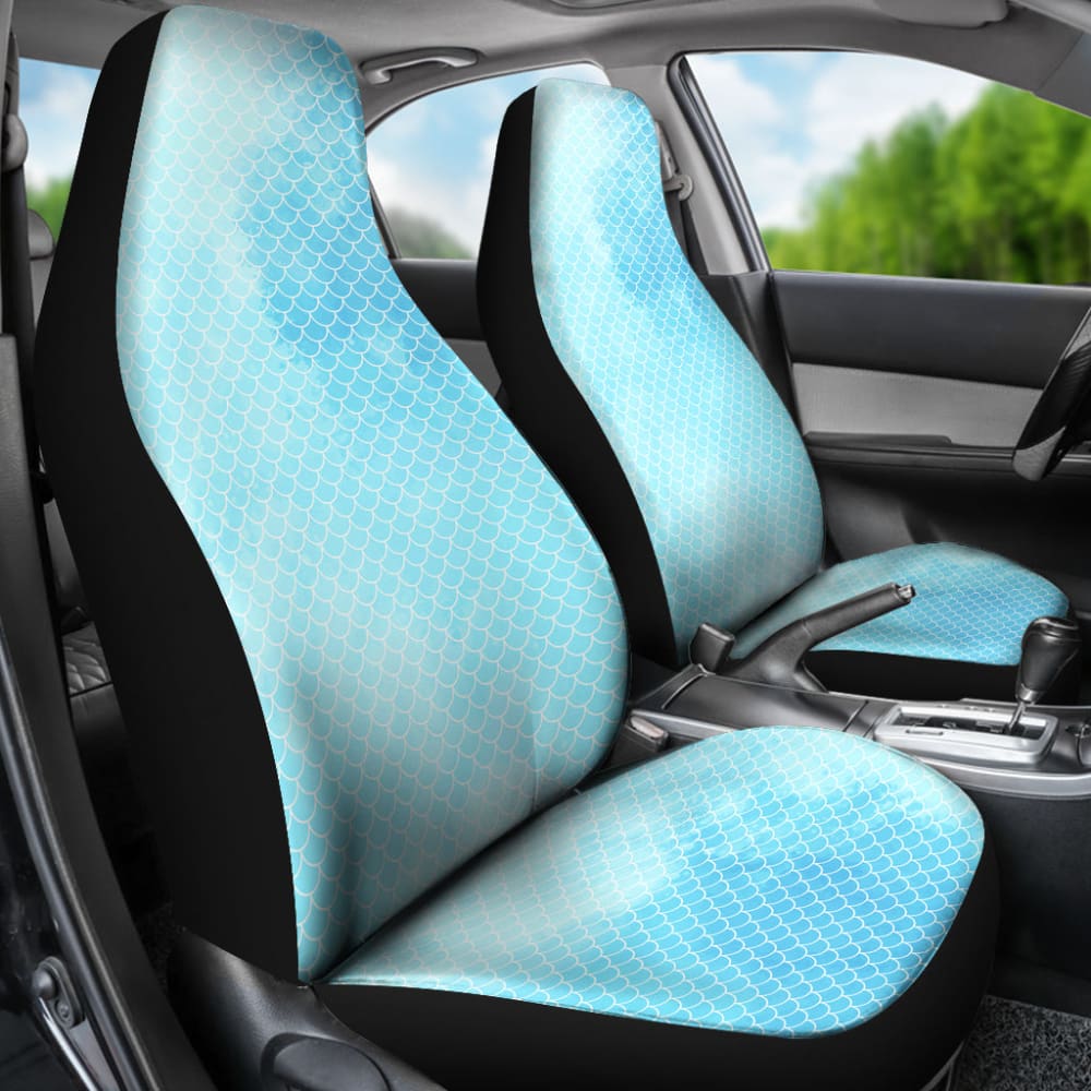 Fairytale Blue Mermaid Scales Fish Skin Car Seat Covers