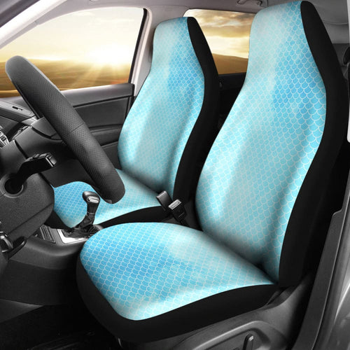 Fairytale Blue Mermaid Scales Fish Skin Car Seat Covers