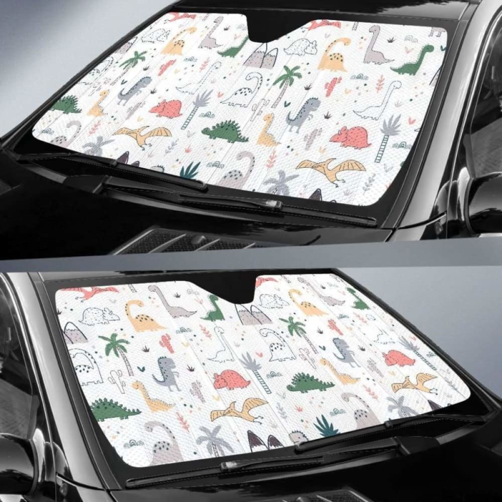 Cute Cartoon Dinosaurs Tree Pattern Car Auto Sun Shades