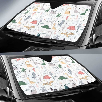 Cute Cartoon Dinosaurs Tree Pattern Car Auto Sun Shades