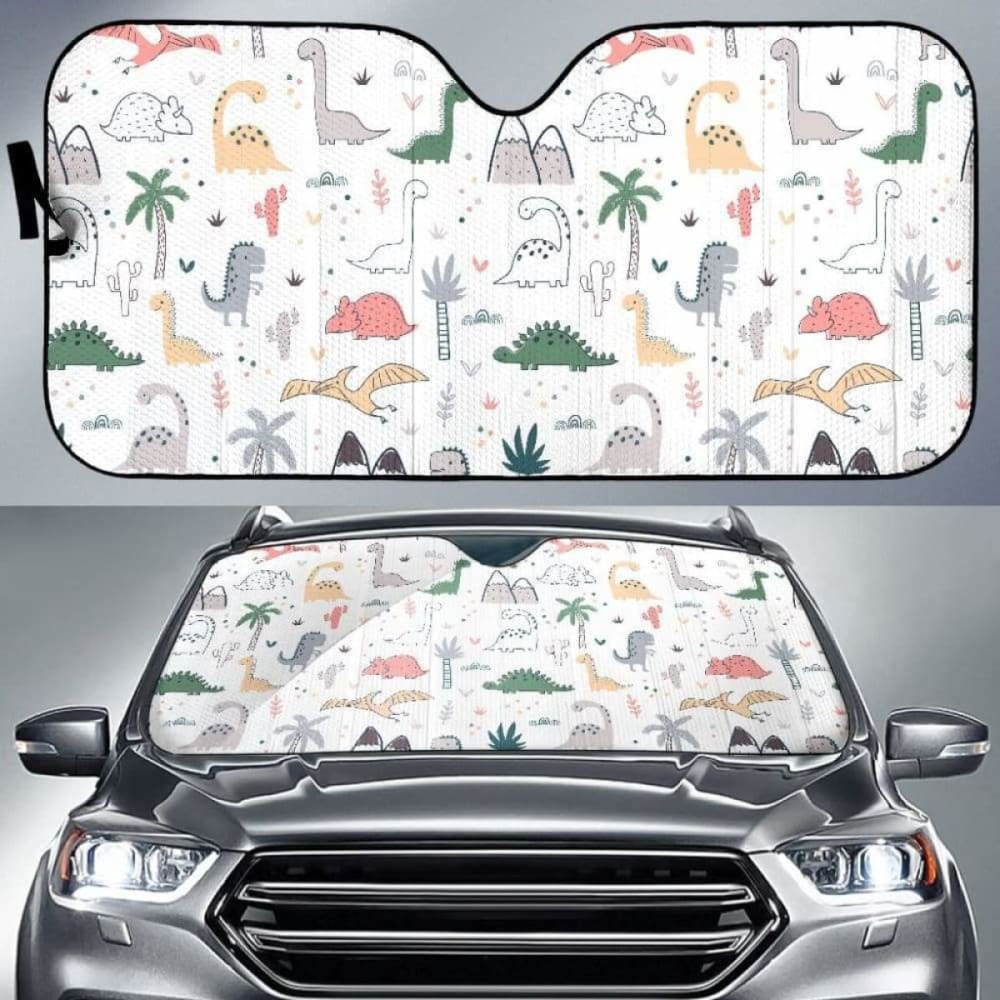 Cute Cartoon Dinosaurs Tree Pattern Car Auto Sun Shades
