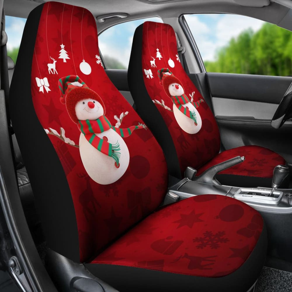 Car Seat Covers Christmas Snowman Auto Accessories