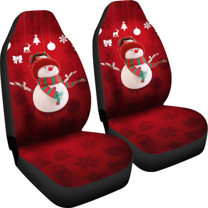 Car Seat Covers Christmas Snowman Auto Accessories
