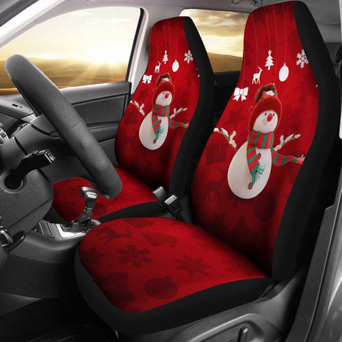 Car Seat Covers Christmas Snowman Auto Accessories