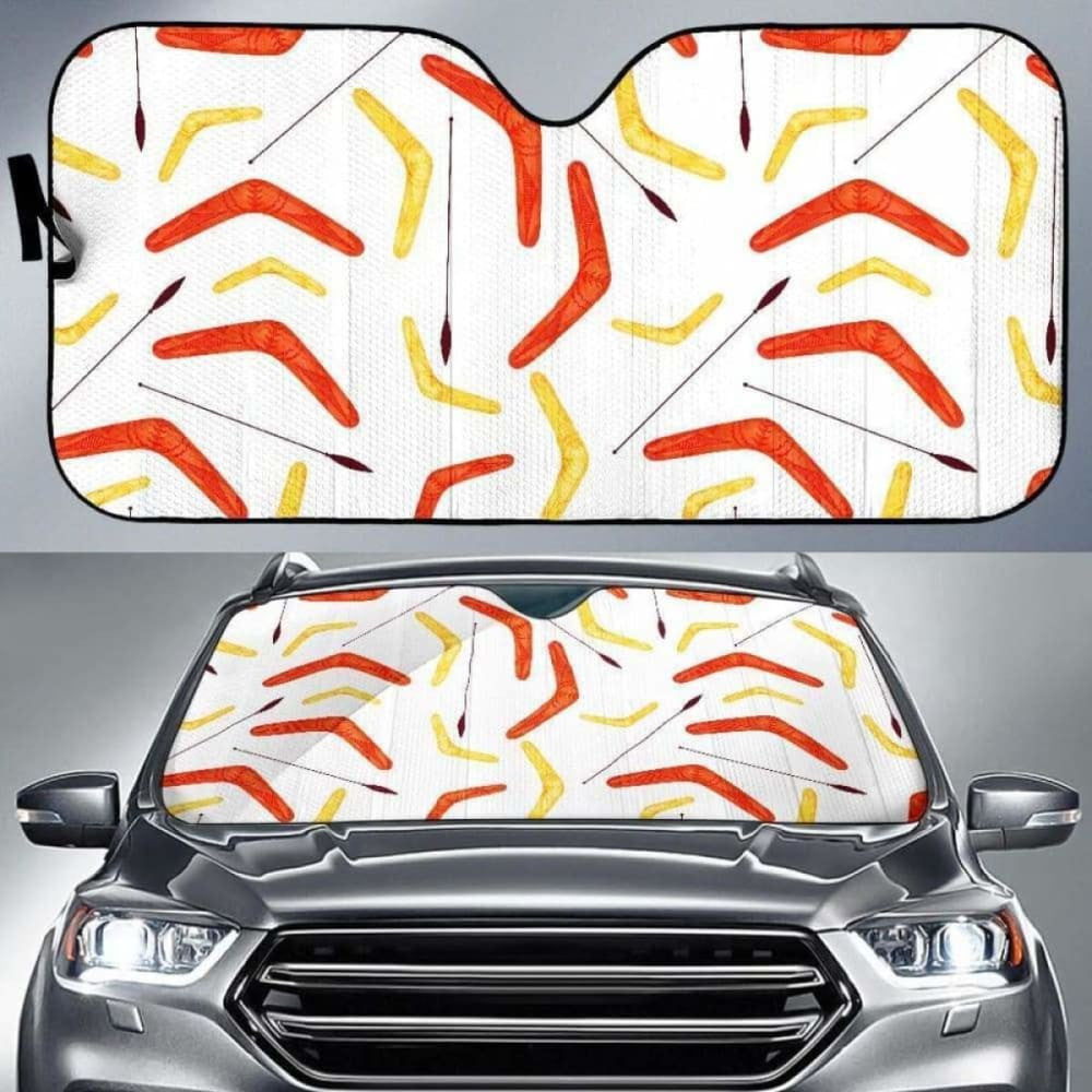 Waterclor Boomerang Australian Aboriginal Ornament Car Auto Sun Shades